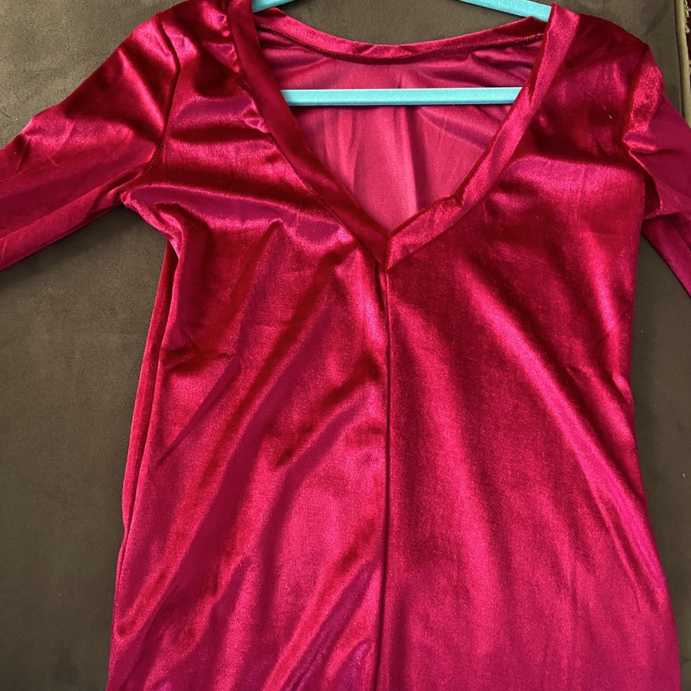 NWOT red velvet mini dress